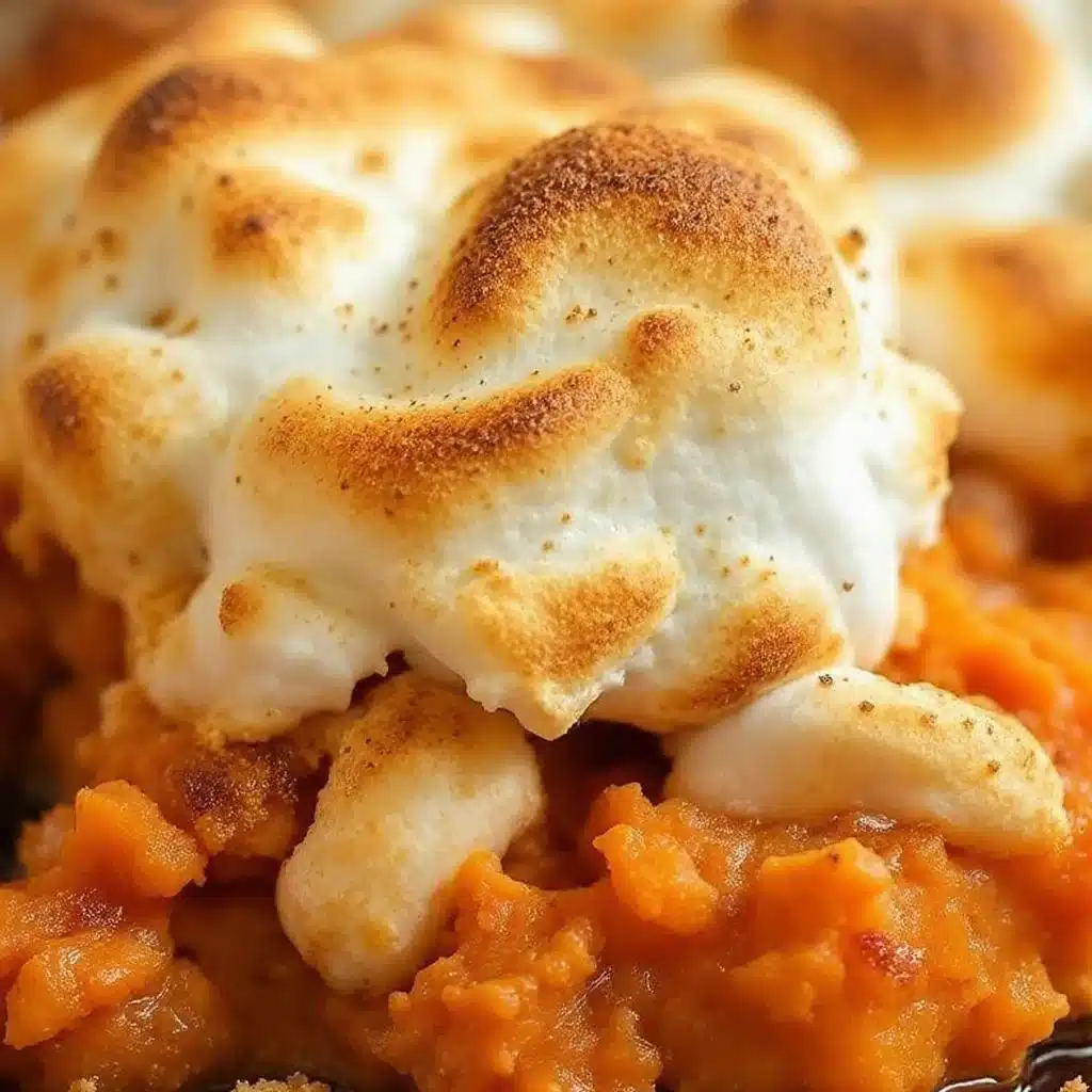 crispy marshmallow sweet potato casserole - featured image
