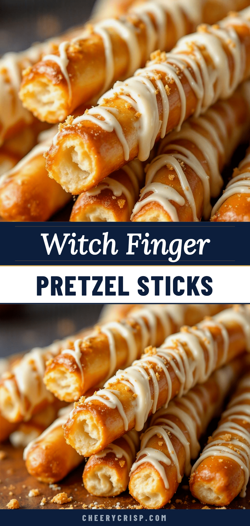 Crispy White Chocolate Witch Finger Pretzels recipe