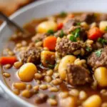 crockpot beef and vegetable soup with barley - featured image