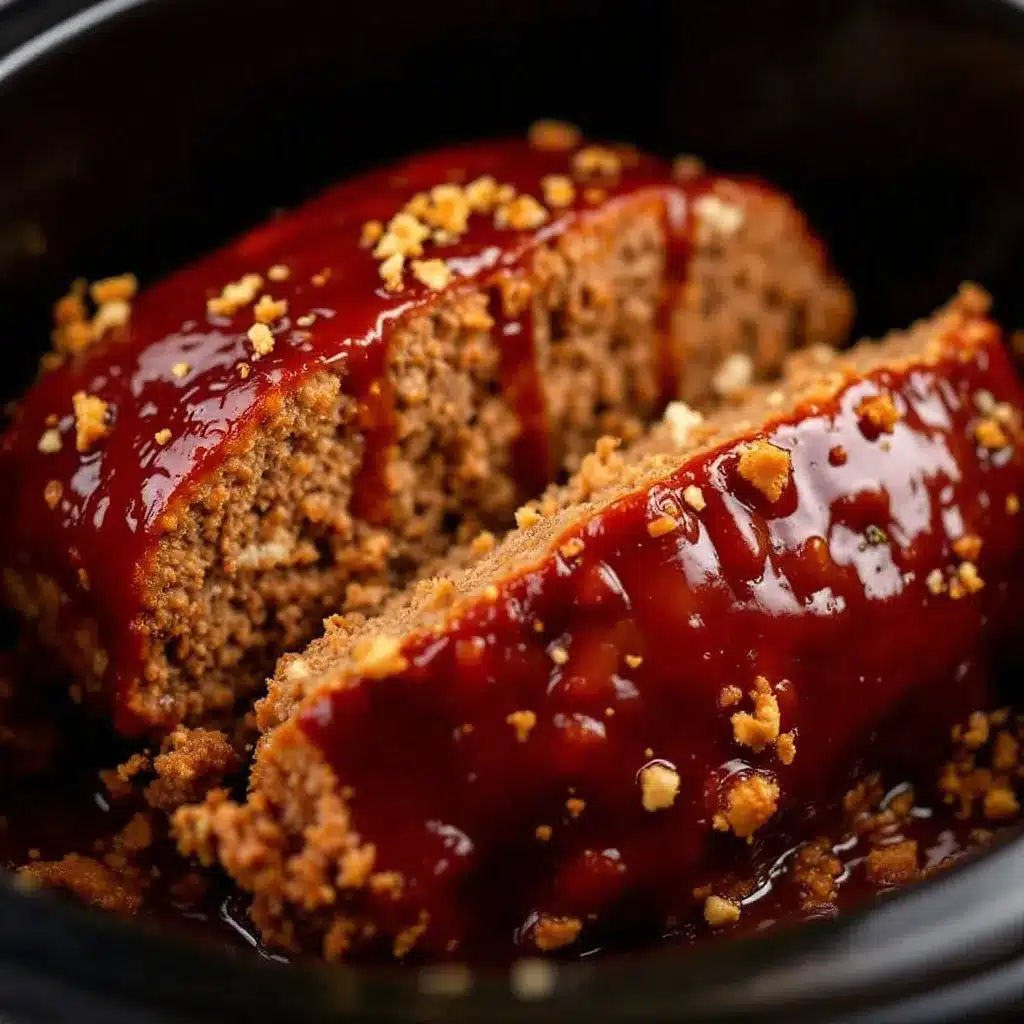 easy crockpot meatloaf with brown sugar glaze preparation steps