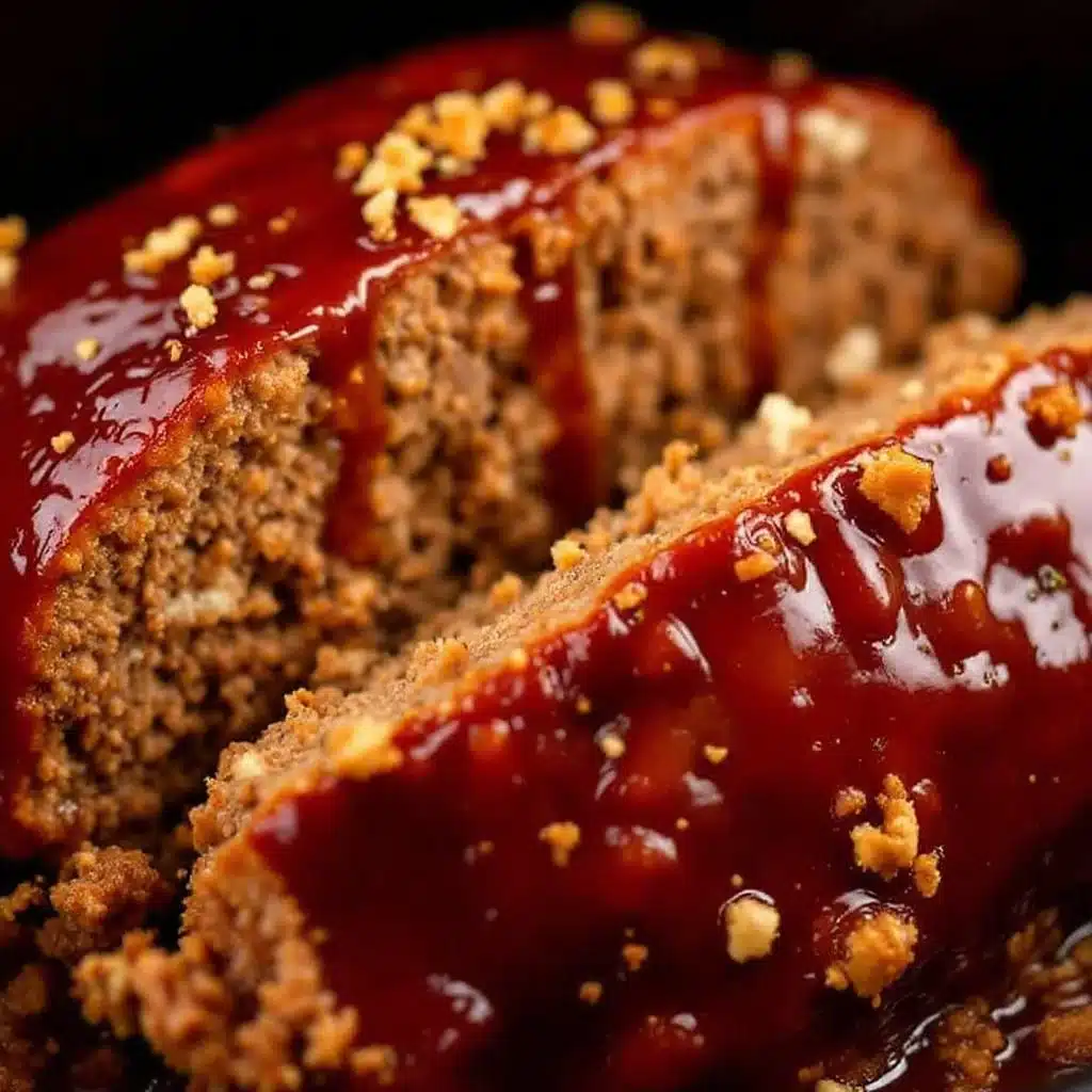 easy crockpot meatloaf with brown sugar glaze - featured image