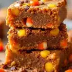 Easy Halloween Candy Corn Blondies - featured image