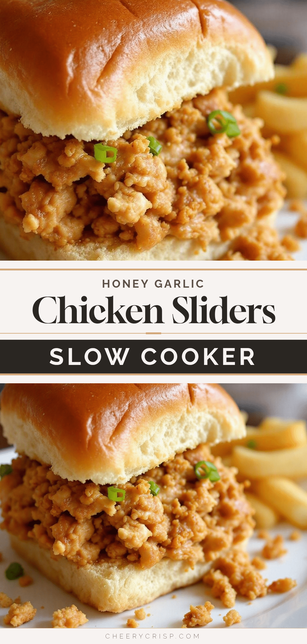 Easy Honey Garlic Slow Cooker Pulled Chicken Sliders recipe