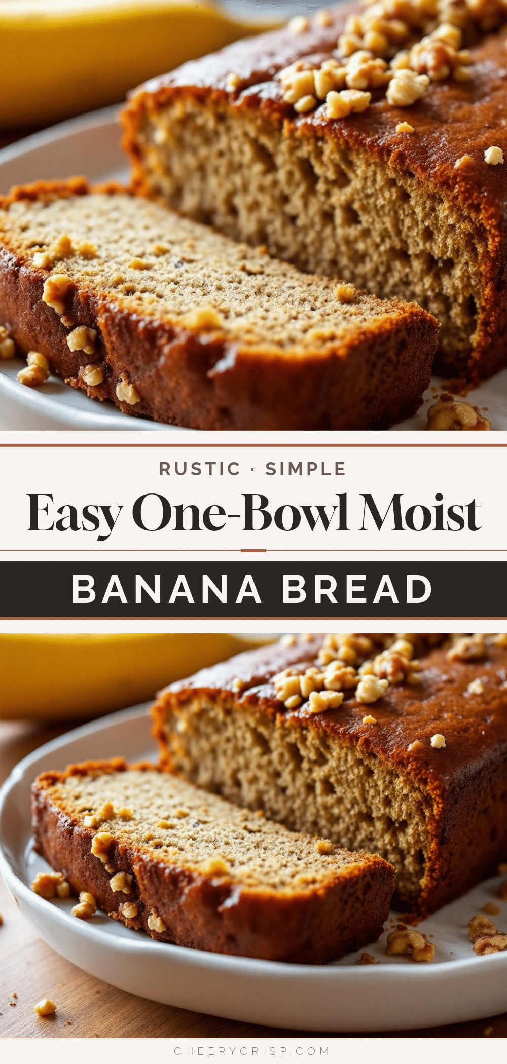 Easy One-Bowl Moist Banana Bread with Walnuts recipe