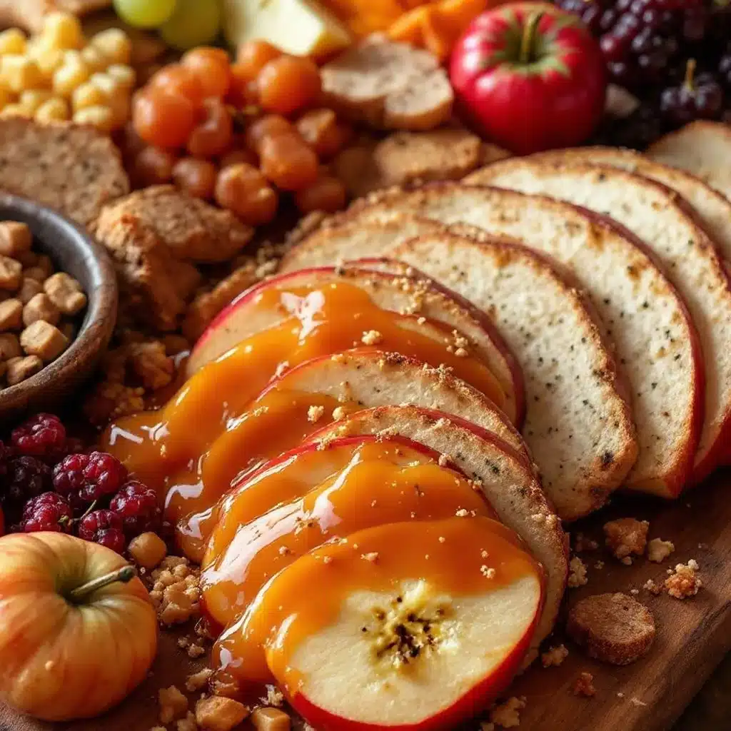 fall charcuterie board with caramel apples - featured image