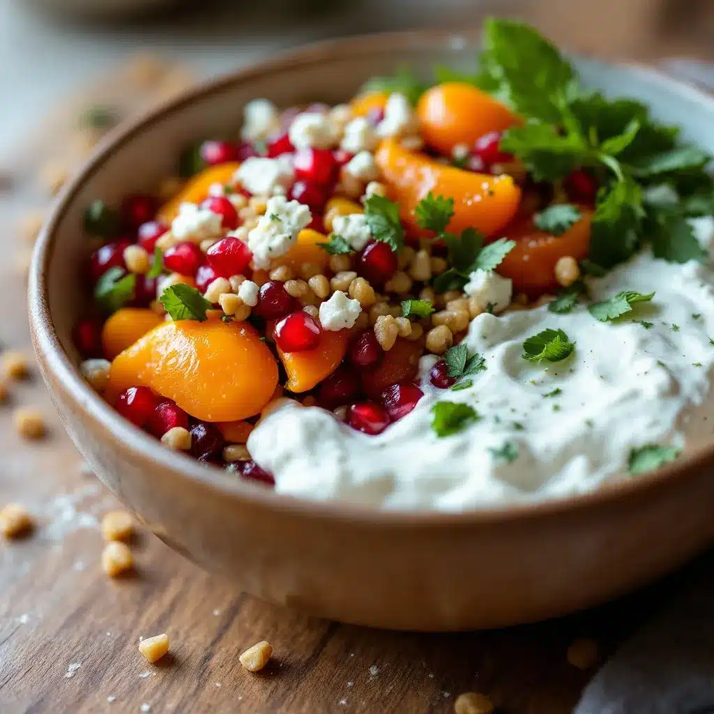 fresh persimmon and pomegranate winter salad with feta preparation steps