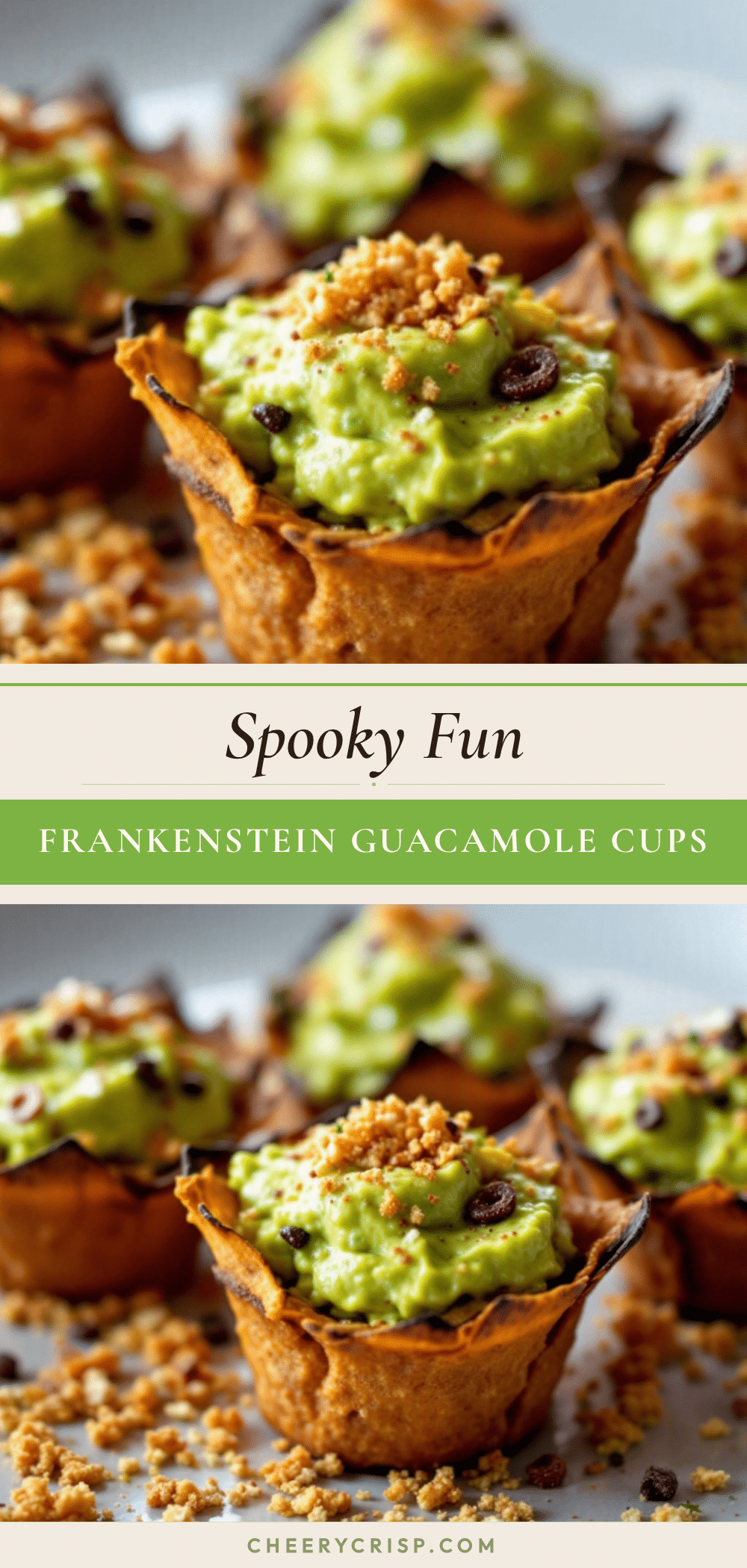 Fun Frankenstein Guacamole Cups recipe