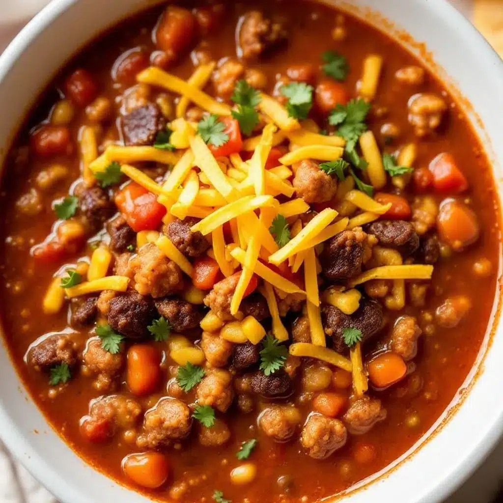 ground beef taco soup for game night - featured image