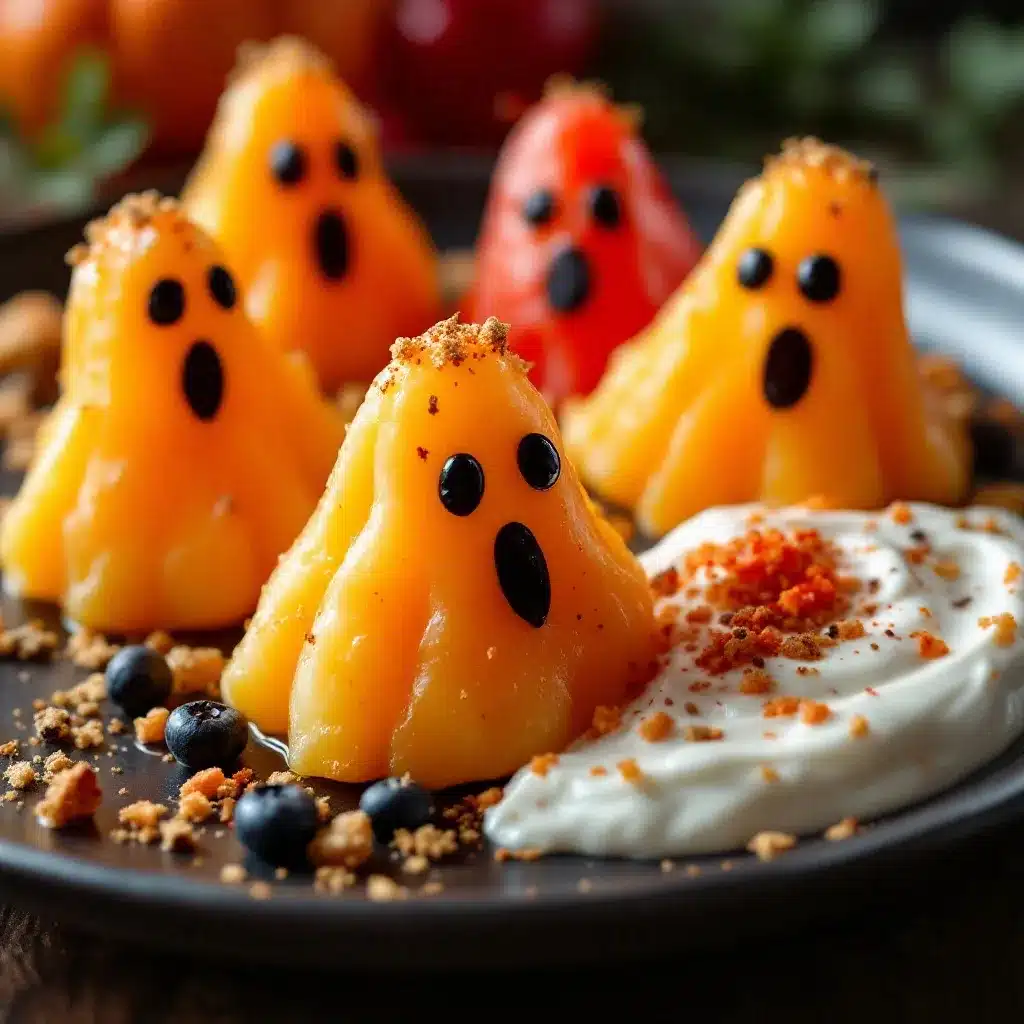 Halloween fruit ghosts preparation steps