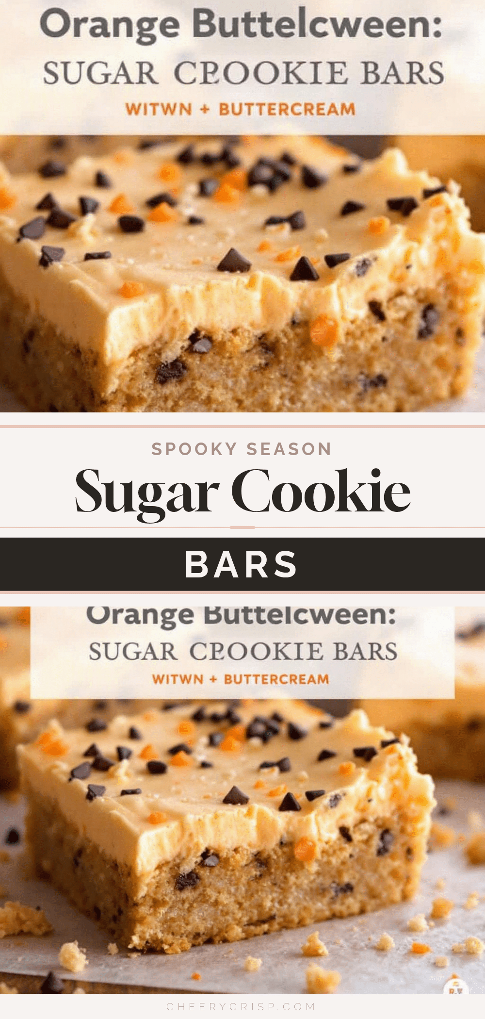 Halloween sugar cookie bars recipe