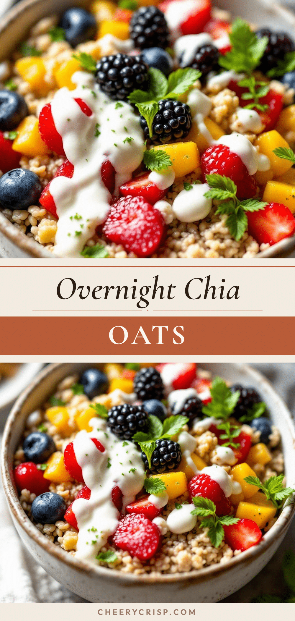 healthy overnight chia oats with berries recipe
