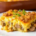 make-ahead breakfast casserole with sausage and cheese - featured image
