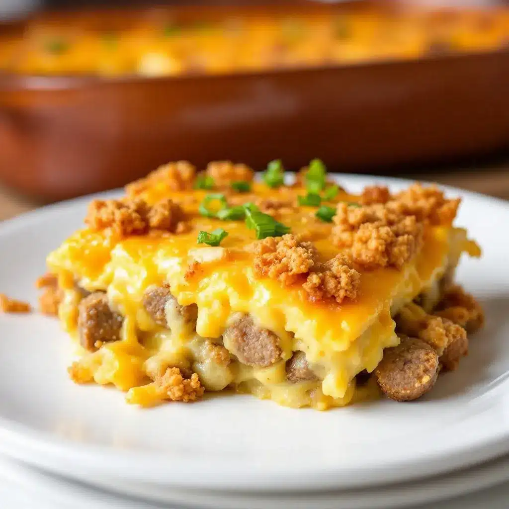 make-ahead breakfast casserole with sausage and cheese preparation steps