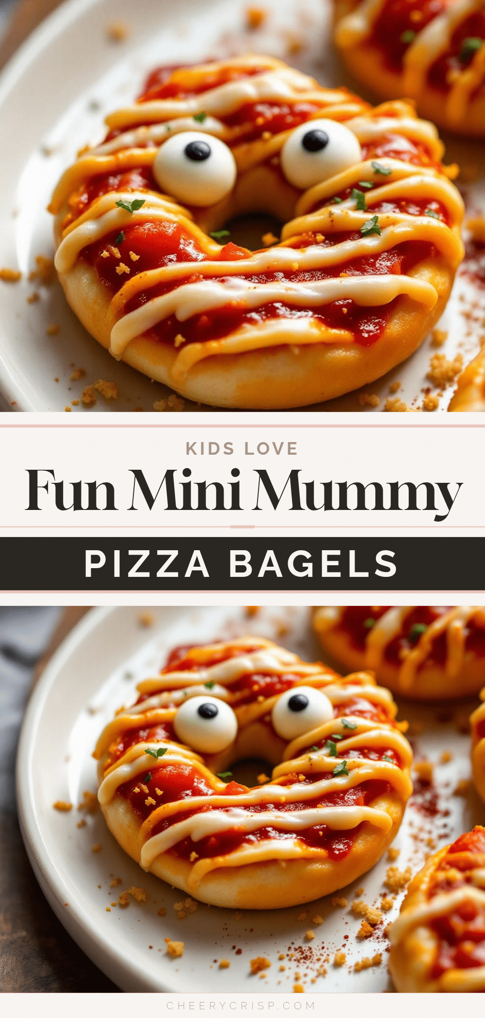 mini mummy pizza bagels recipe