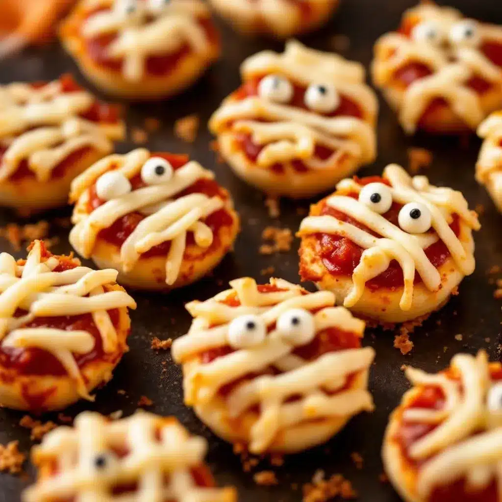 mini mummy pizza bites preparation steps