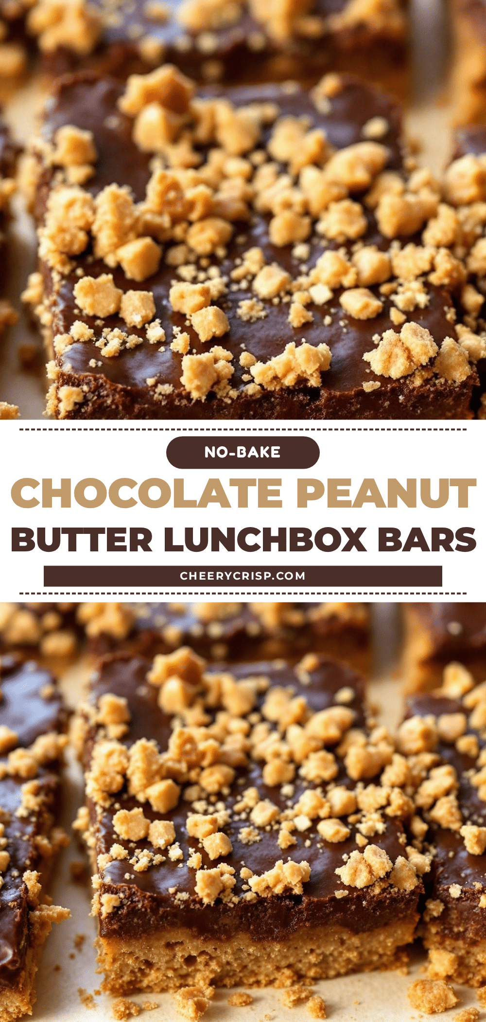 no-bake chocolate peanut butter lunchbox bars recipe
