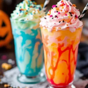 non-alcoholic halloween punch with sherbet float - featured image