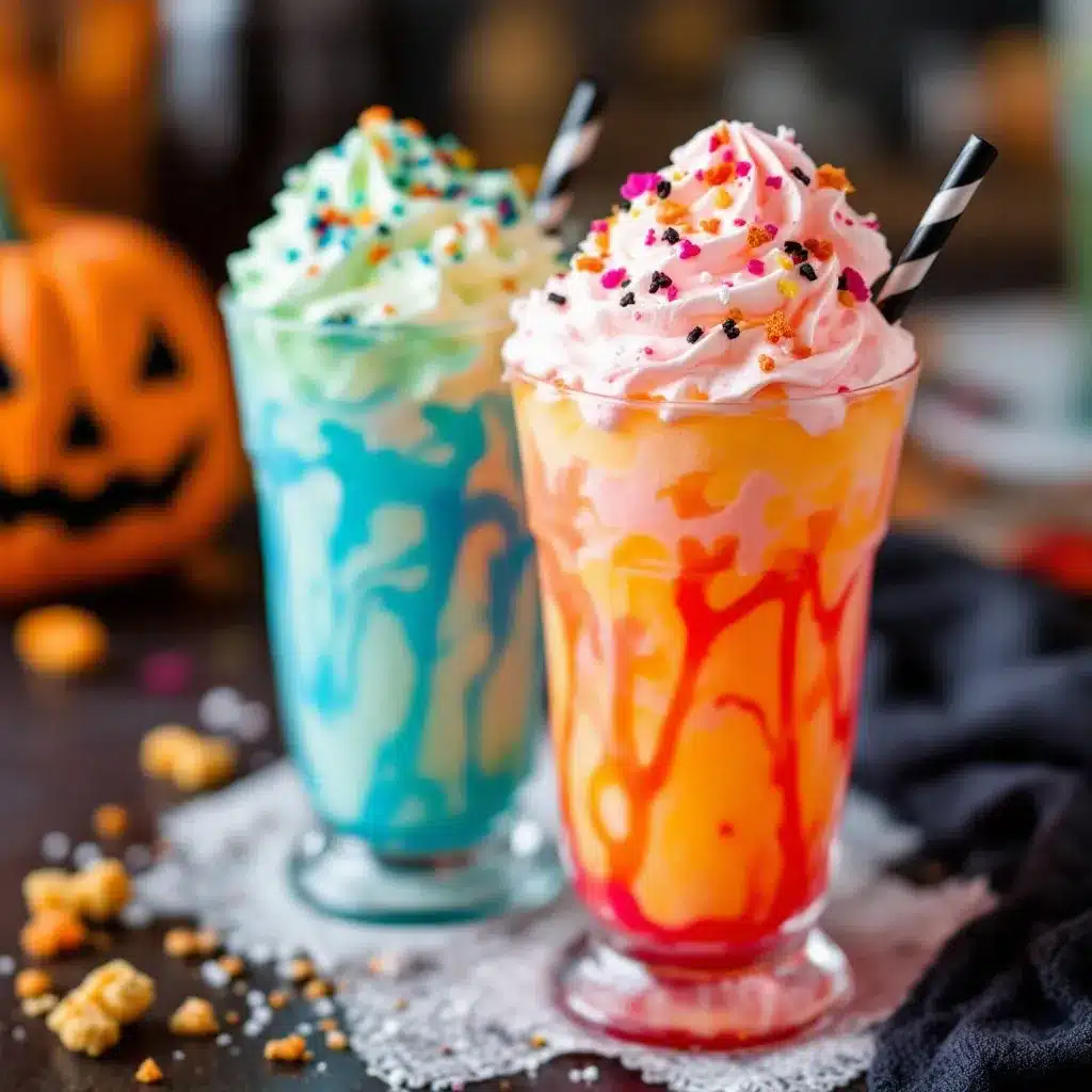 non-alcoholic halloween punch with sherbet float preparation steps