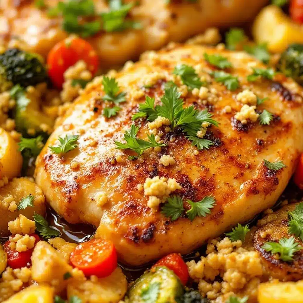 one-pan garlic butter chicken and vegetables - featured image