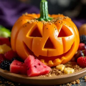 pumpkin watermelon fruit tray - featured image