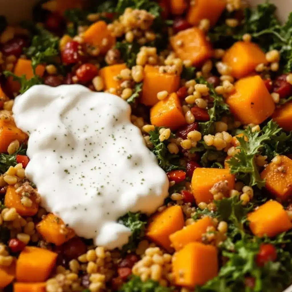 roasted butternut squash and kale salad preparation steps