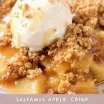 salted caramel apple crisp - featured image