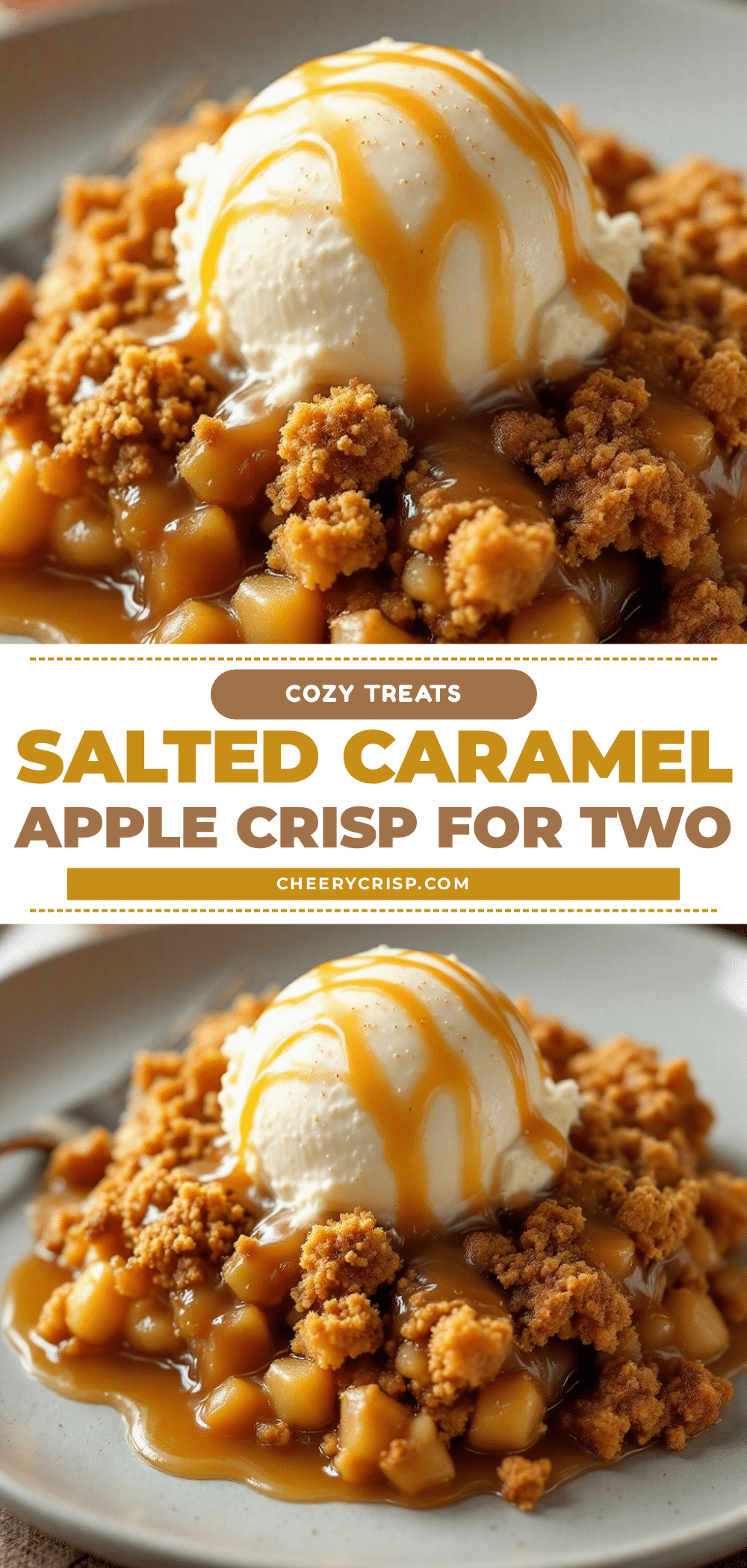 salted caramel apple crisp for two recipe