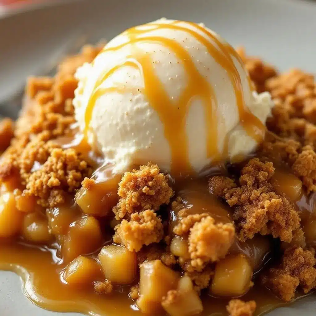 salted caramel apple crisp for two - featured image