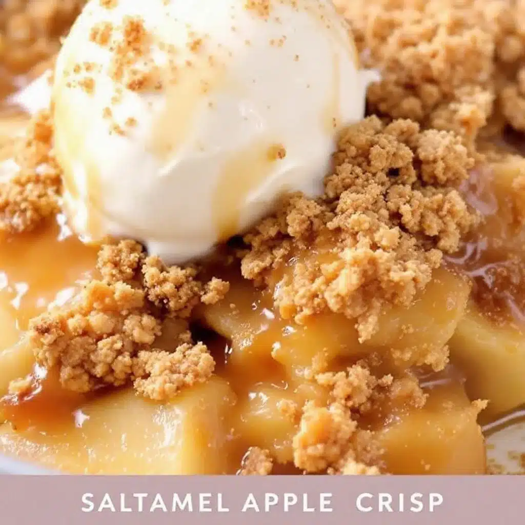 salted caramel apple crisp - featured image