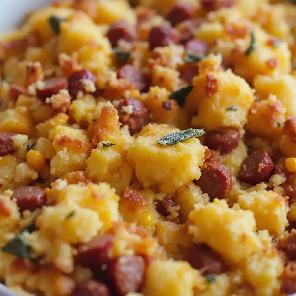 savory cornbread stuffing with sausage and sage preparation steps