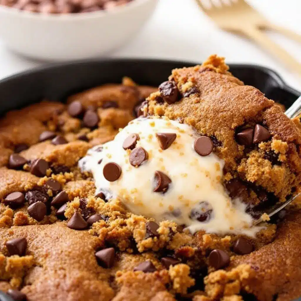 small batch chocolate chip cookie skillet for two preparation steps