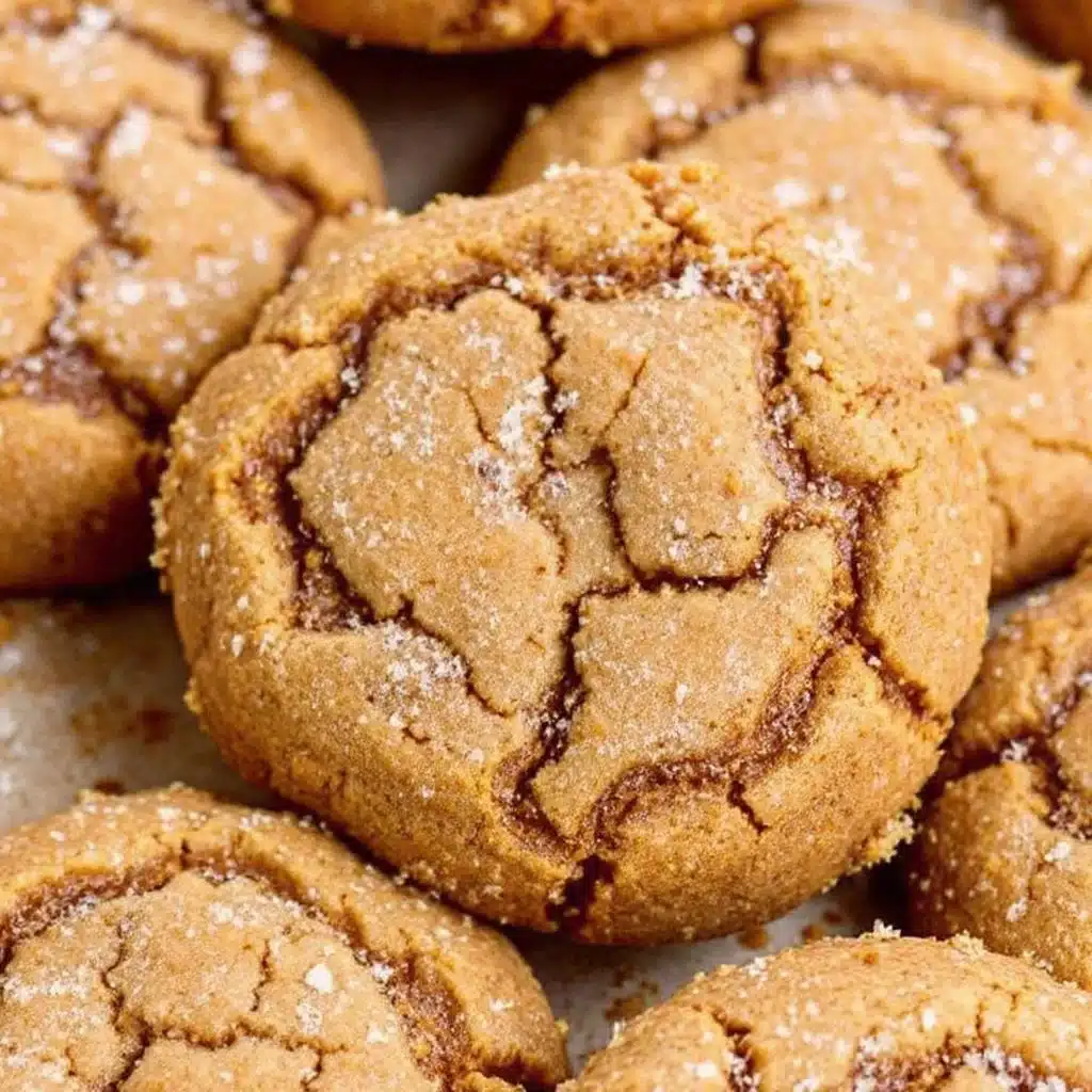 soft chewy brown sugar pumpkin snickerdoodle cookies - featured image