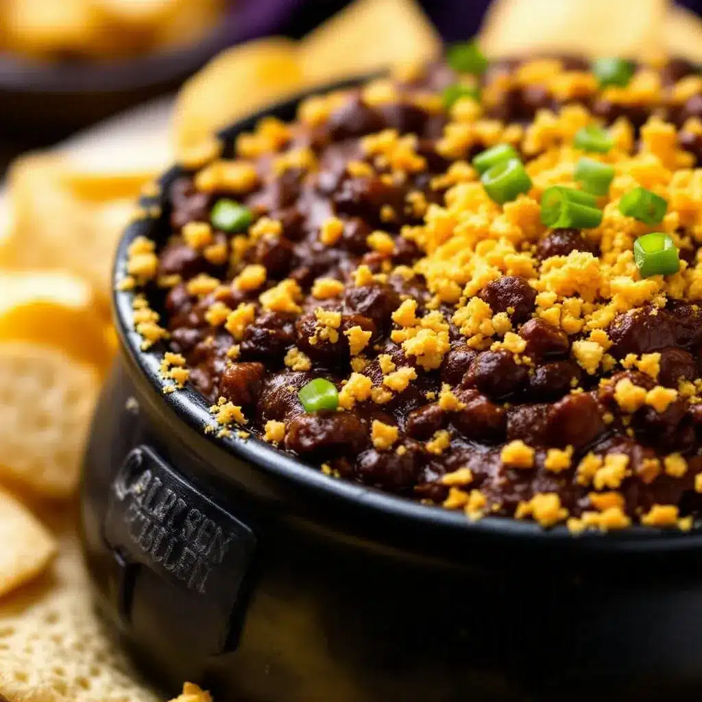 Spooky Black Cauldron Chili Dip preparation steps