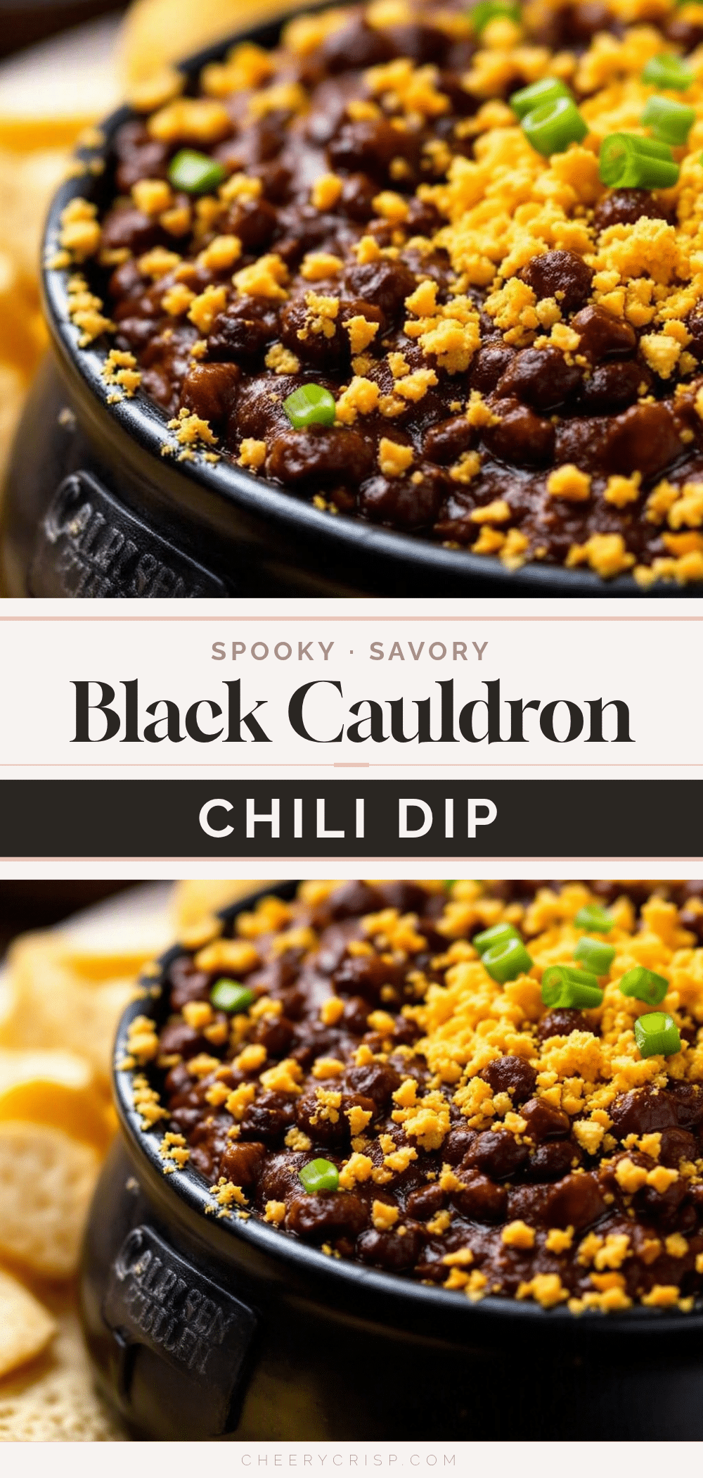 Spooky Black Cauldron Chili Dip recipe