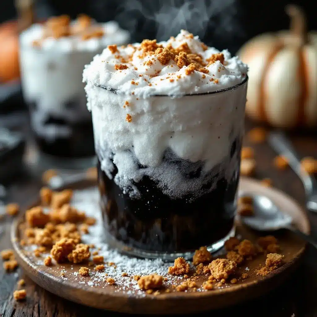 Spooky Halloween Witches Brew Punch with Dry Ice Fog preparation steps