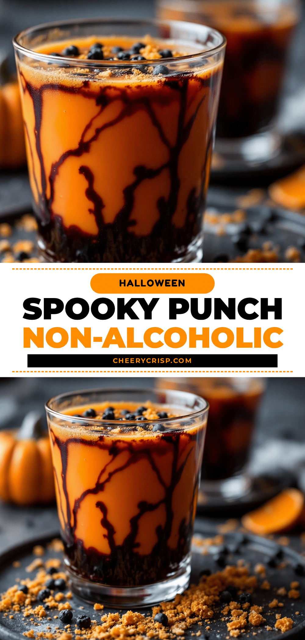 spooky orange and black halloween punch recipe