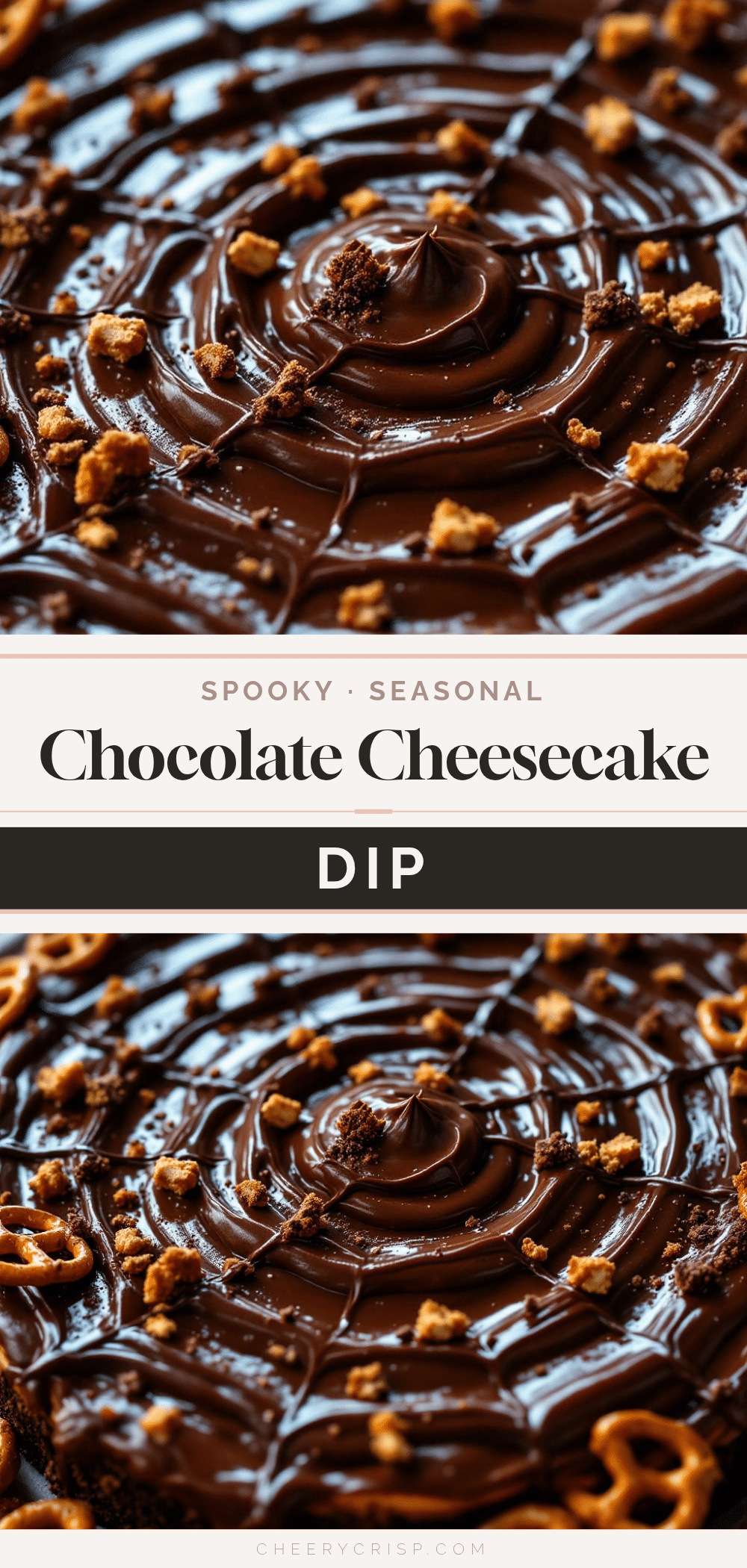 Spooky Spider Web Chocolate Cheesecake Dip recipe
