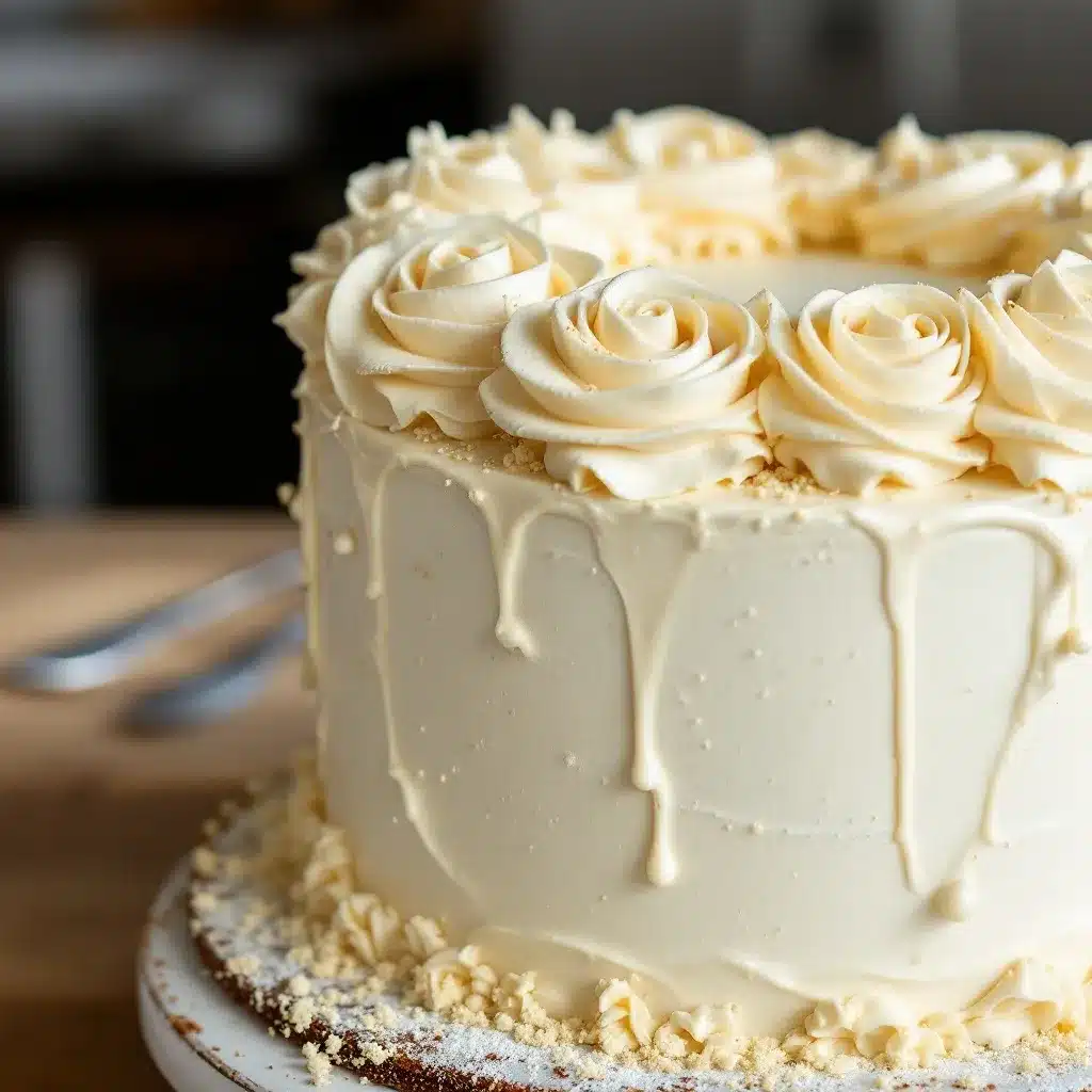 vanilla birthday cake with buttercream roses preparation steps